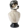 Busto Perro Clayre & Eef 6PR1161 - 24x26x51 cm blanco envejecido