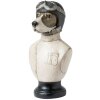 Busto Perro Clayre & Eef 6PR1161 - 24x26x51 cm blanco envejecido