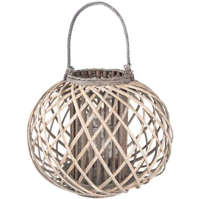 Portacandelitas Clayre & Eef 6RO0383XL - Ø 47x36 cm marrón - gris