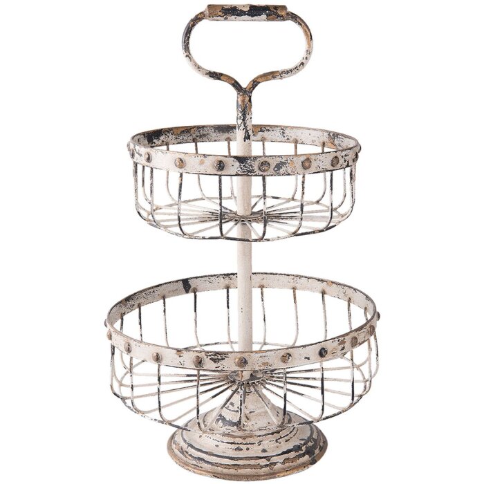 Estantería Clayre & Eef 6Y2643 - Ø 30x50 cm blanco envejecido