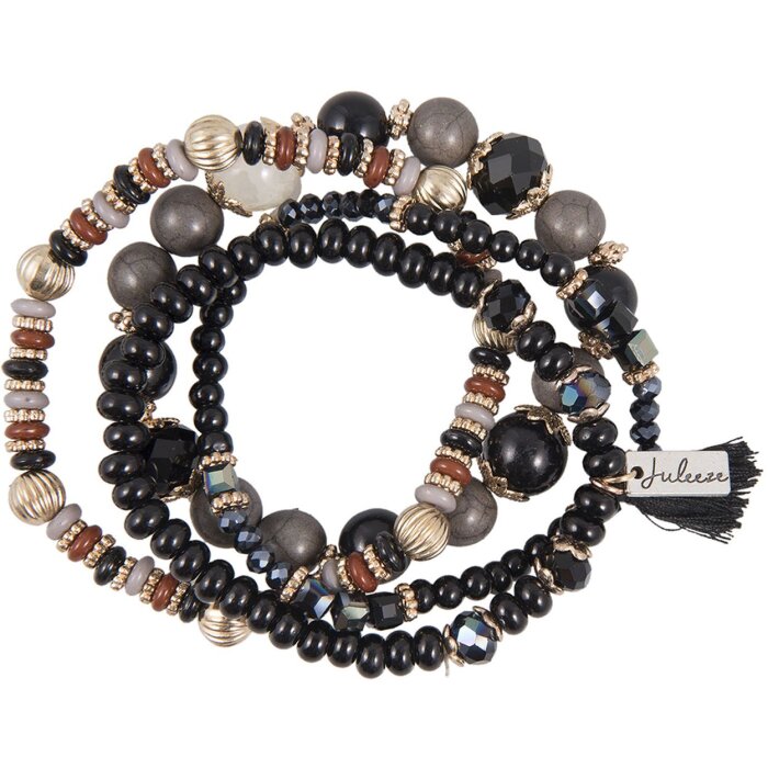 Pulsera cuentas negras Clayre & Eef JZBR0384Z - negro