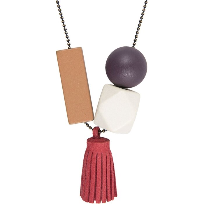 Collar de madera Clayre & Eef JZNL0104 - marrón