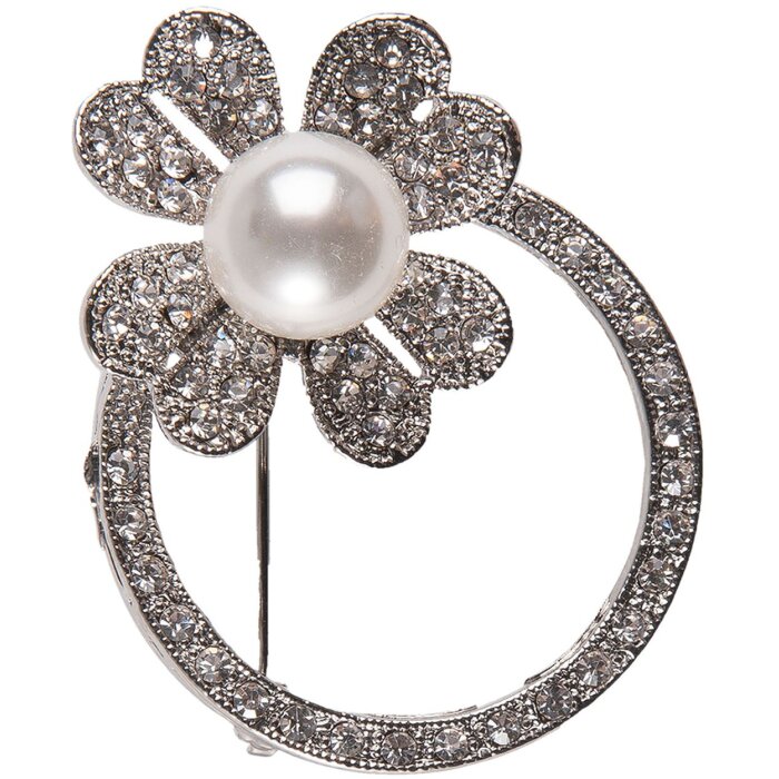 Broche Fleurette Clayre & Eef JZPI0004 - plata envejecida