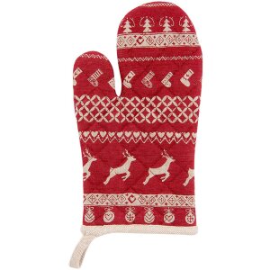 Guante de horno Clayre & Eef NOC44-2 - 16x30 cm rojo