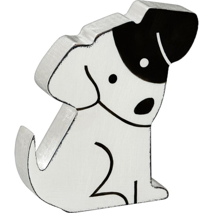 Figura decorativa perro, blanco altura 10 cm