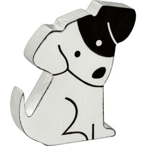 Figura decorativa perro, blanco altura 10 cm