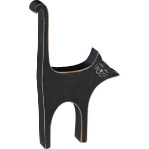 Figura decorativa gato negro, altura 17 cm