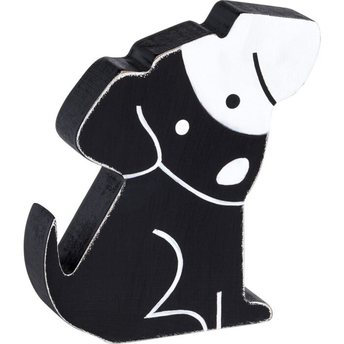 Figura decorativa perro, negra, altura 10 cm