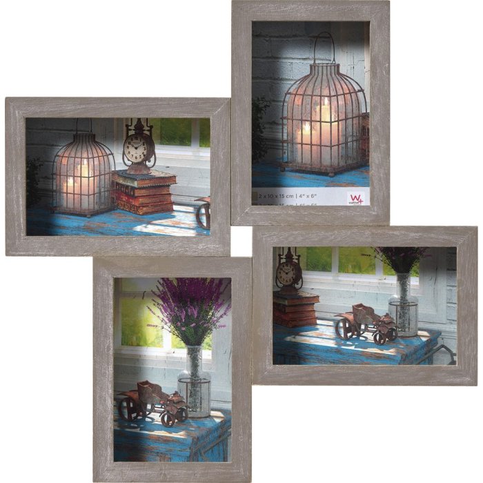 Marco de galeria Rustico 4 fotos 10x15 cm gris