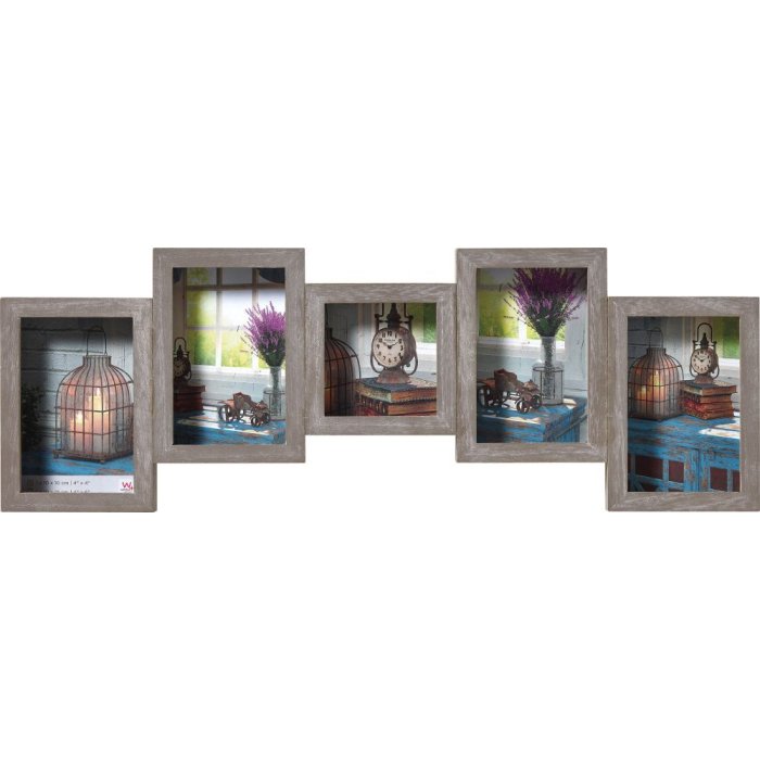 Marco Walther Rustico 4 fotos 10x15 cm y 10x10 cm gris