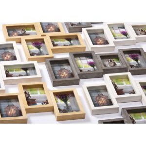 Marco Walther Rustico 4 fotos 10x15 cm y 10x10 cm gris