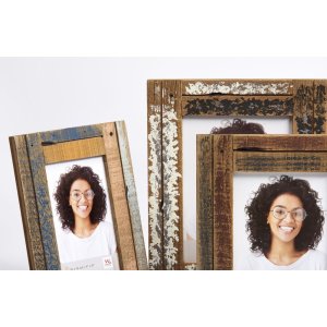 Marco de fotos de madera Dupla 13x18 cm crema-azul