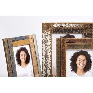 Marco de madera Walther Dupla 10x15 cm crema-azul