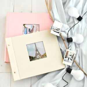 Goldbuch Álbum de rosca Bella Vista gris arena 30x25 cm 40 páginas blancas