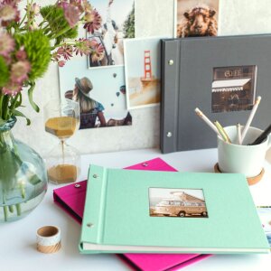 Goldbuch Álbum de rosca Bella Vista gris 30x25 cm 40 páginas blancas