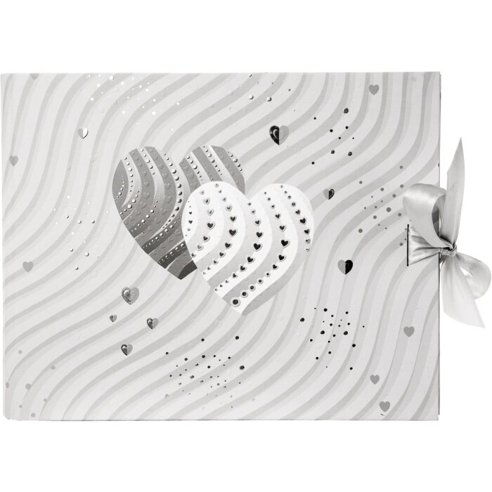Goldbuch Guest Álbum de espiral Corazones de plata 29x23 cm 50 páginas blancas