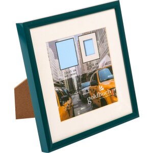 Marco de plástico Goldbuch Puro petrol 15x15 cm con passe-partout 10x10 cm