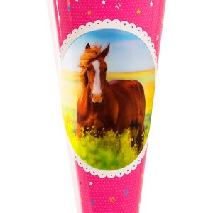 Cono escolar 70 cm - 3D caballo amor
