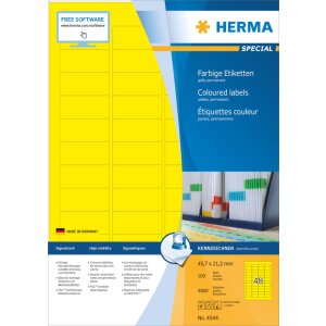 Etiquetas de color Herma SPECIAL A4, 45,7 x 21,2 mm,...