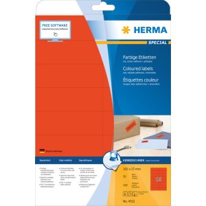 Etiquetas de color Herma SPECIAL A4, 105 x 37 mm, papel...