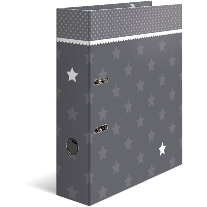 Herma Motif Folder A4 Estrellas - Gris con borde