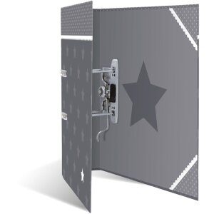 Herma Motif Folder A4 Estrellas - Gris con borde