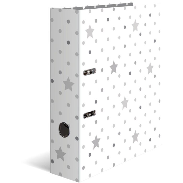 Herma Motif Folder A4 Stars - Blanco con estrellas grises