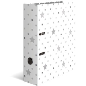 Herma Motif Folder A4 Stars - Blanco con estrellas grises
