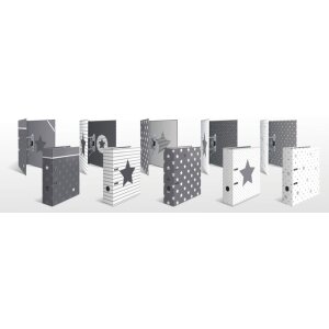 Herma Motif Folder A4 Stars - Blanco con estrellas grises
