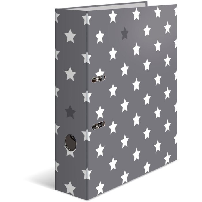 Herma Motif Folder A4 Stars - Gris con estrellas blancas