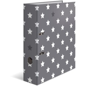 Herma Motif Folder A4 Stars - Gris con estrellas blancas