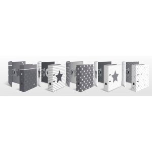 Herma Motif Folder A4 Stars - Gris con estrellas blancas