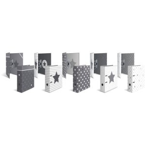 Herma Motif Folder A4 Stars - Gris con estrellas blancas