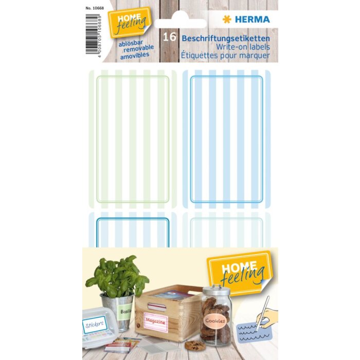 Etiquetas de etiquetado Herma HOME 52x82 mm azul-verde, removibles