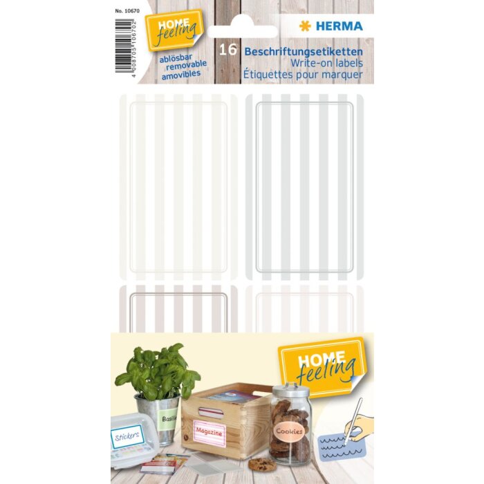 Herma HOME Etiquetas de etiquetado 52x82 mm Gris-Marrón, removibles