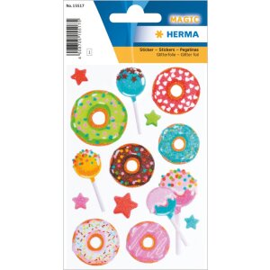 Herma MAGIC Sticker Sweeties con purpurina brillante