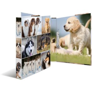 Carpeta de anillas Herma A4 cartón 2D perros