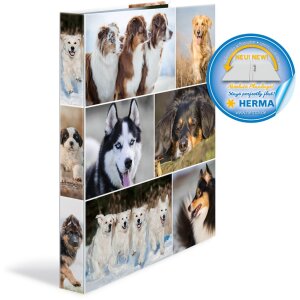 Carpeta de anillas Herma A4 cartón 2D perros