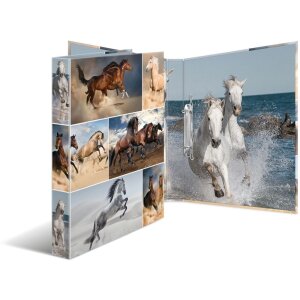 Carpeta de anillas Herma A4 de cartón Caballos 2D
