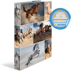 Carpeta de anillas Herma A4 de cartón Caballos 2D