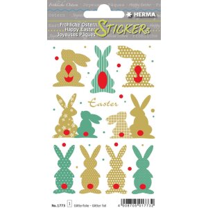 Herma MAGIC Sticker Felices Pascuas Conejitos de Oro,...