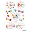 Herma MAGIC Sticker Saludos, papel de aluminio con purpurina