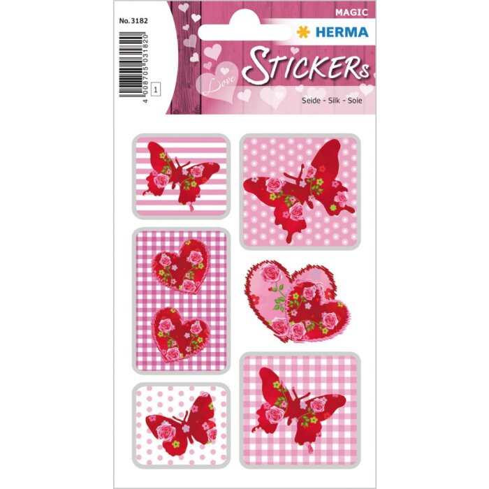 Herma MAGIC Pegatina Rosa Corazón, Seda