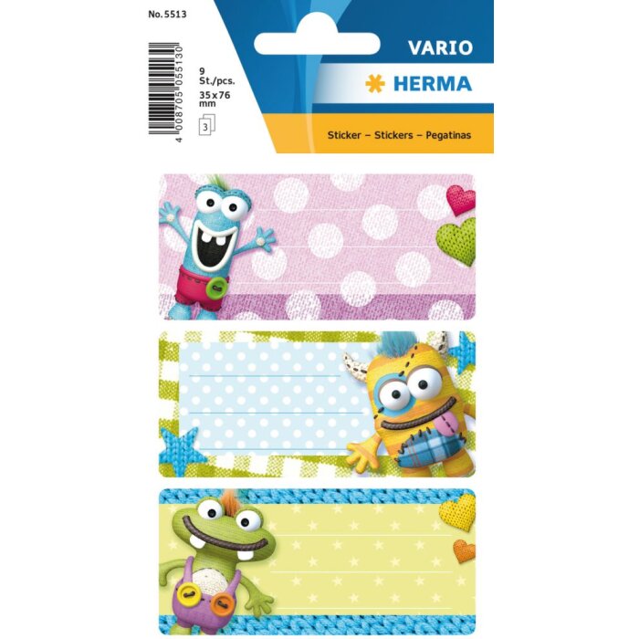 Herma VARIO Etiquetas escolares Little Monsters