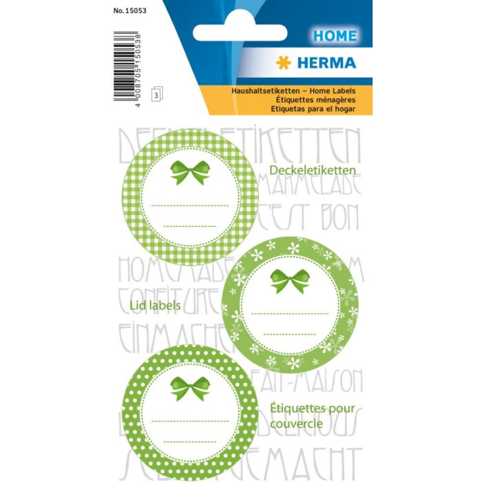 Etiquetas para tapas Herma HOME Ø 44 verde, autoadhesivas