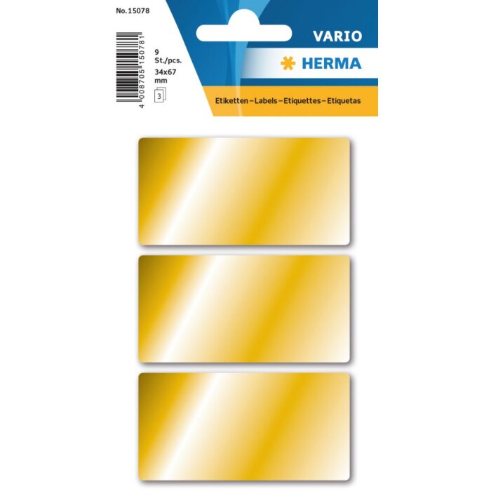 Etiquetas doradas Herma DECOR 34 x 67 mm, adhesivo permanente