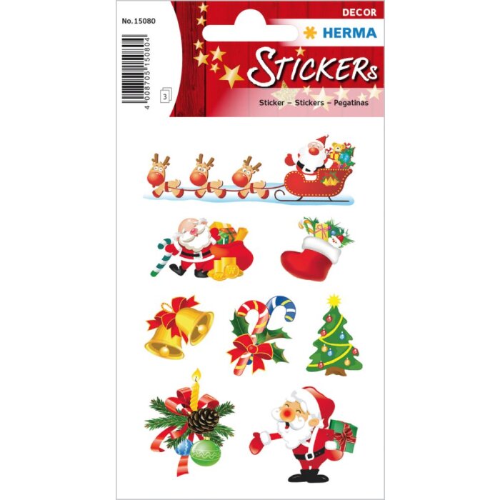 Herma DECOR Pegatinas Navidad Papá Noel