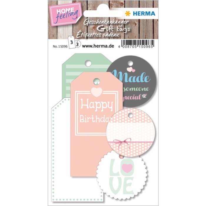 Etiquetas de regalo Herma HOME Coloreadas, con hilo