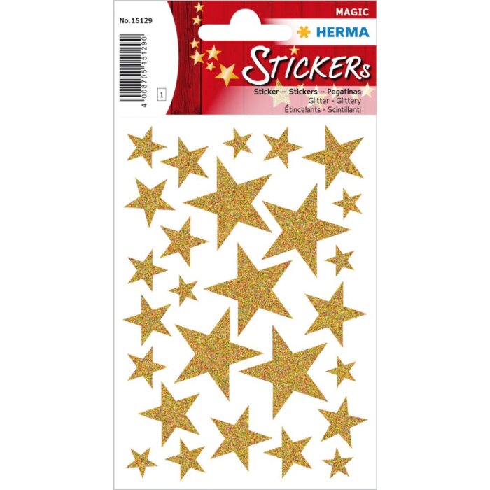 Herma MAGIC Adhesivo Estrellas Oro, Brillante