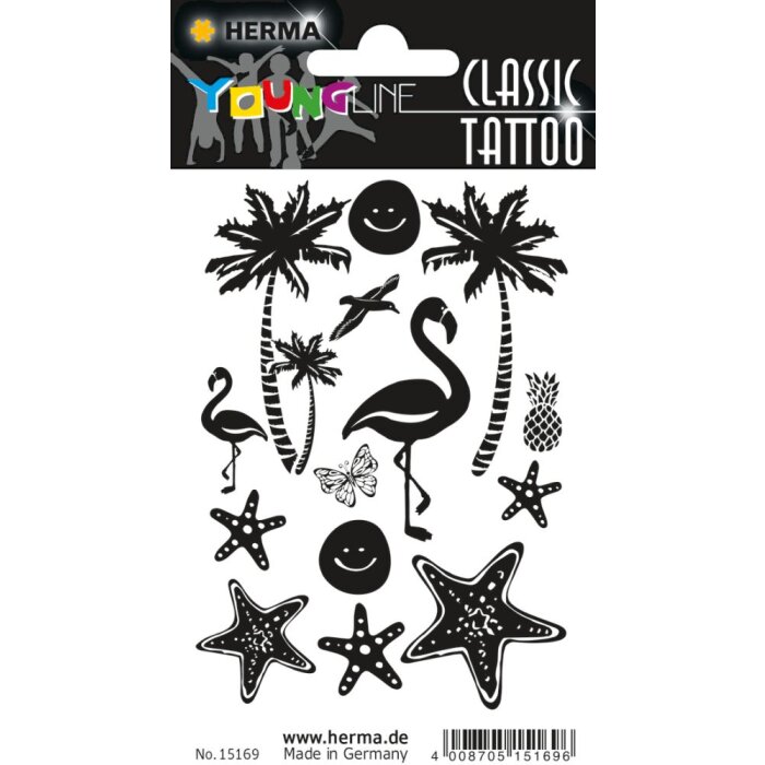 Herma FASHIONLine CLASSIC Tattoo Negro Playa